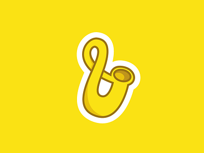 Ampersax ampersand illustration rebound sax saxophone sticker sticker mule yellow
