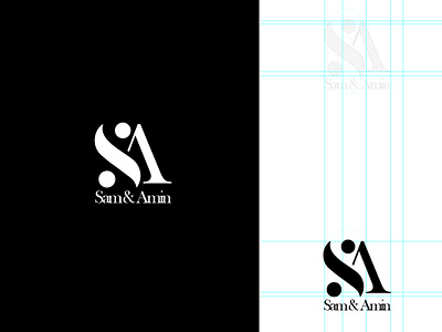 Sam & Amin Logo branding clean design illustration logo typography