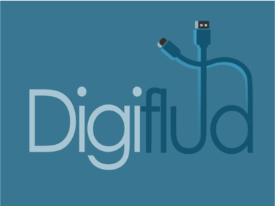 Digiflud logo plug social tech typography