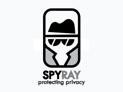 Spyray logo grayscale illustration logo negative spy