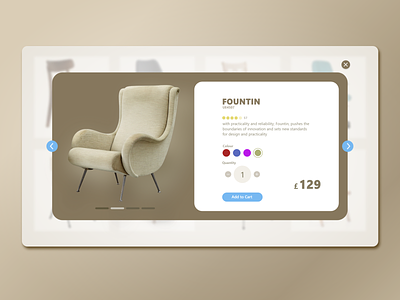 Product page aesthetic brown chairs clean daily ui 012 ecommerce app product productpage shopping sofa ui user ux design