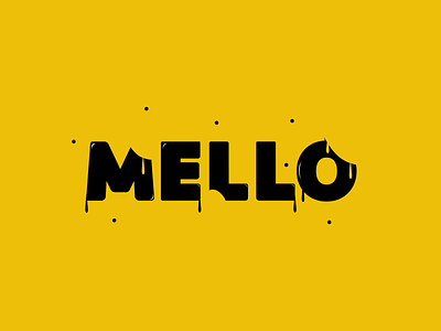 Drip mello design illustration logo typography vector