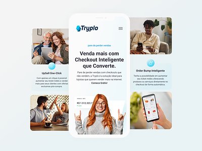 Tryplo Mobile design features landing page responsive ui ux
