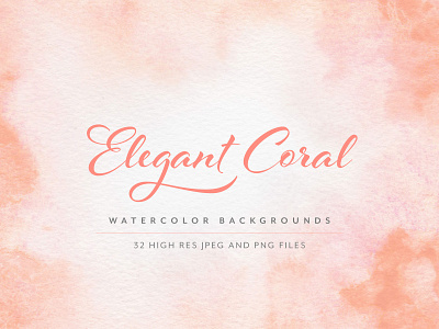 Coral Watercolor Background Textures