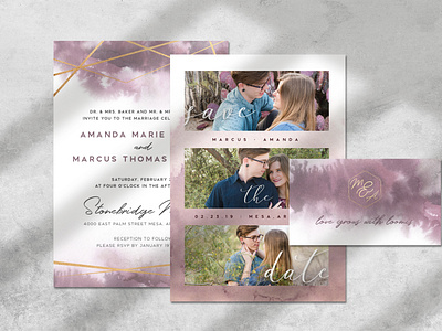 Watercolor Wedding Invite + Save the Dates