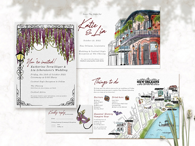 Nola Wedding Invites illustration map neworleans nola save the date wedding wedding card wedding invitation weddings