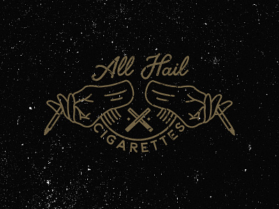 All Hail Cigs branding design flat illustration lettering logo type typography vector