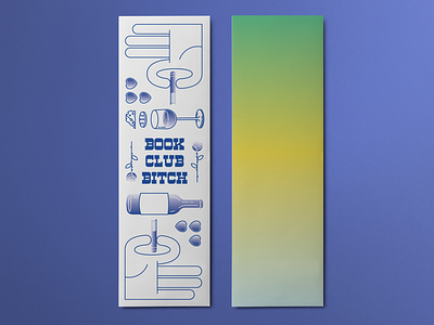 Bookmarks for Book Club bitch book bookmark cheese gals gradient illustration library pinch reading rose vector wine