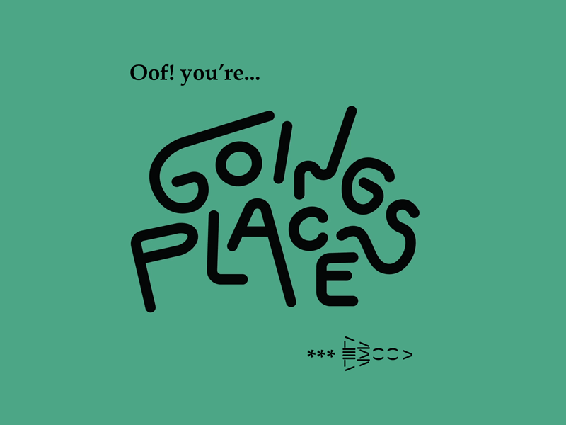 Going Places design oof animated encouragement text type going places emoticon rocket