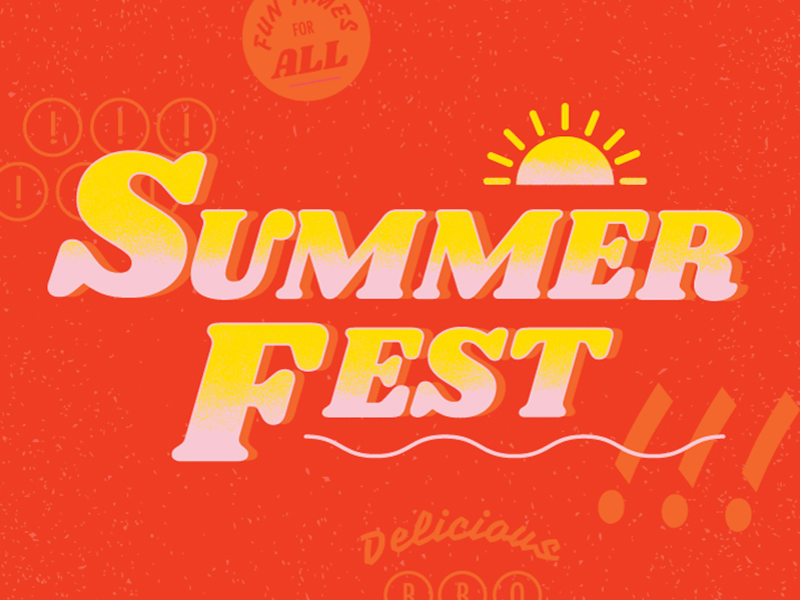 Sample of SummerFest Signs big event church church event design designs event spicy summer sun texture type wayfinding wiggles