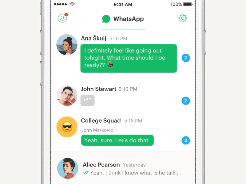 Whatsapp Chats Layout and Animation — Concept