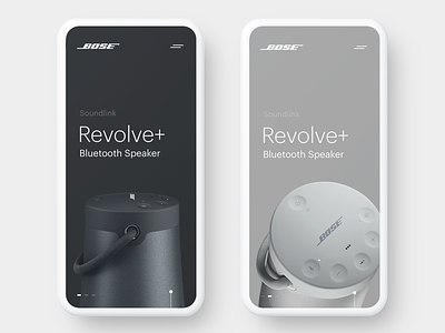 Bose Revolve+ Bluetooth Speaker Concept animation bose clean product simple slider smooth ui ux