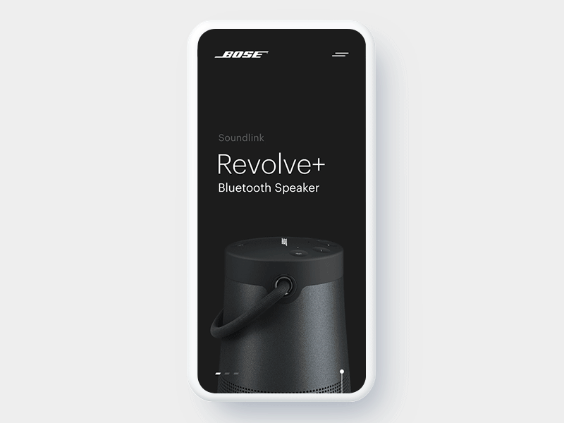 Bose Revolve+ Bluetooth Speaker Concept - Animation clean simple animation smooth product slider bose ui ux