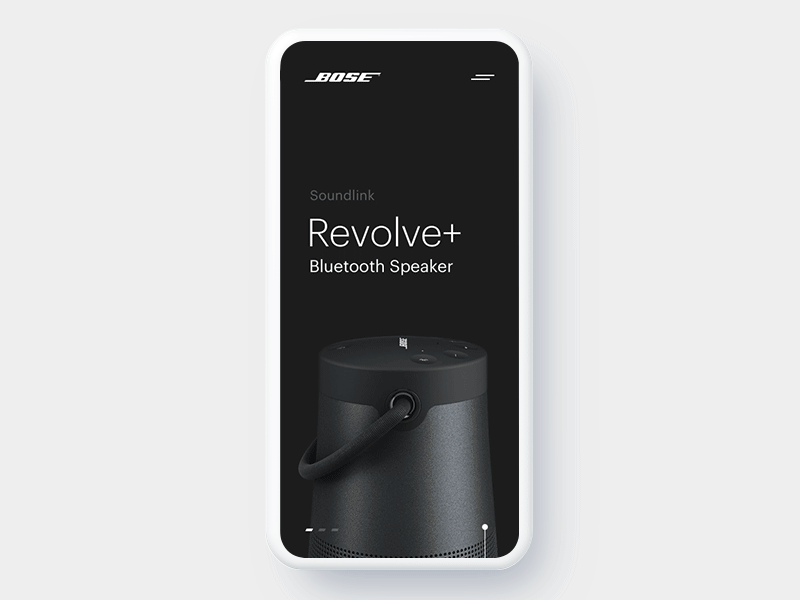 Bose Revolve+ Bluetooth Speaker Concept - Animation animation bose clean product simple slider smooth ui ux