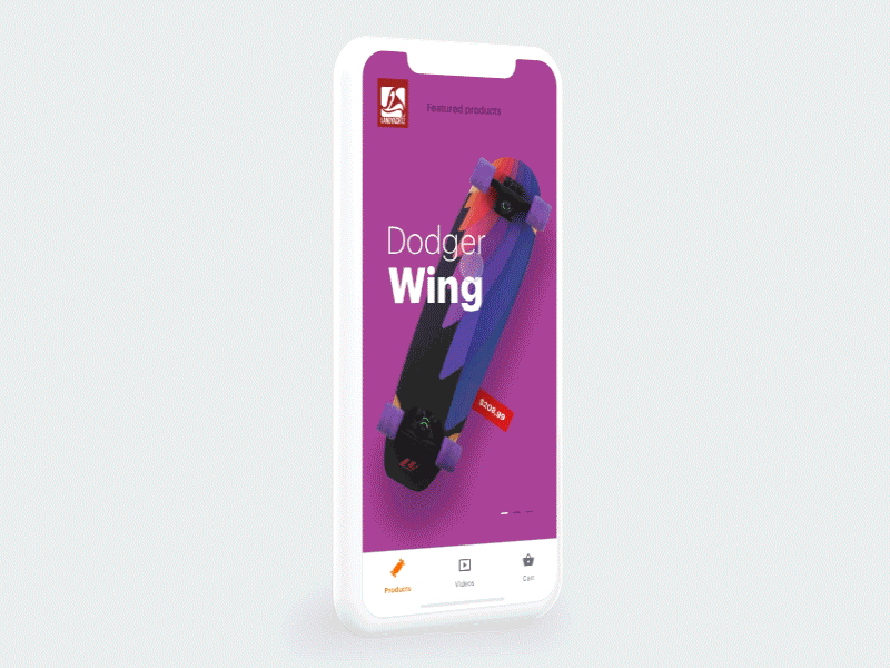 Landyachtz Slider Animation clean simple animation smooth product slider landyachtz ui ux