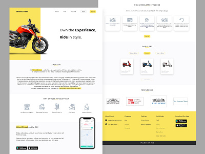 WheelStreet - Bike Rental Website branding ui ux website design