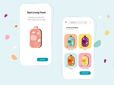 Ui Design for Live Fresh Juice App app food app food illustration illustration juice app mobile app ui ui design