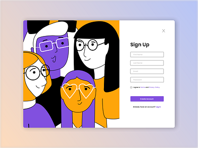 Daily UI #001 -Sign Up aesthetic ai branding create account daily daily ui desktop illustration saas saas illustrations sign up ui ui design ui illustration vector web design