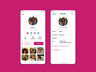 Daily UI 006 - User Profile 007 app design app user profile daily ui daily ui challenge design figma profile ui ui design user user profile