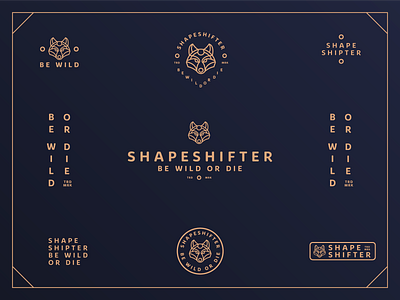 Shapeshipter badge design icon illustration logo type typography vector wolf