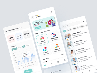 Medical Mobile App appoinment booking app clean ui covid 19 doctor app doctor mobile app healthcare helth medical mobile app online booking online doctor uidesign uxdesign