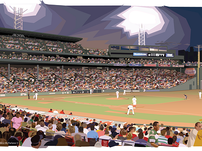 Fenway Park baseball boston red sox fenway illustration vector