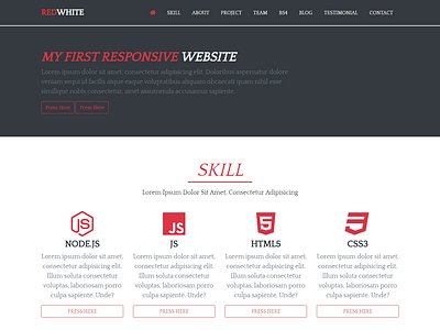 Red White animation bootstrap 4 css 3 design font front end development gride html 5 icon ui ux web website