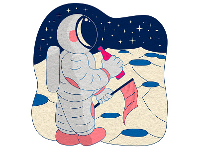 Space Cosmonat beer cosmonat design illustration moon space stars