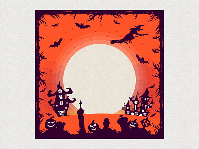 Halloween party card cemetery colorful design halloween halloween flyer halloween party flyer illustration inspiration moon party pumpkin spooky witch