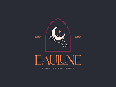 Eaulune Logo beauty branding cosmetic design esoteric hand logo luxury moon packaging skincare star