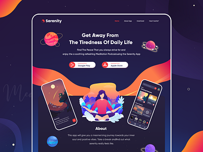 Serenity - Meditation App Landing Page