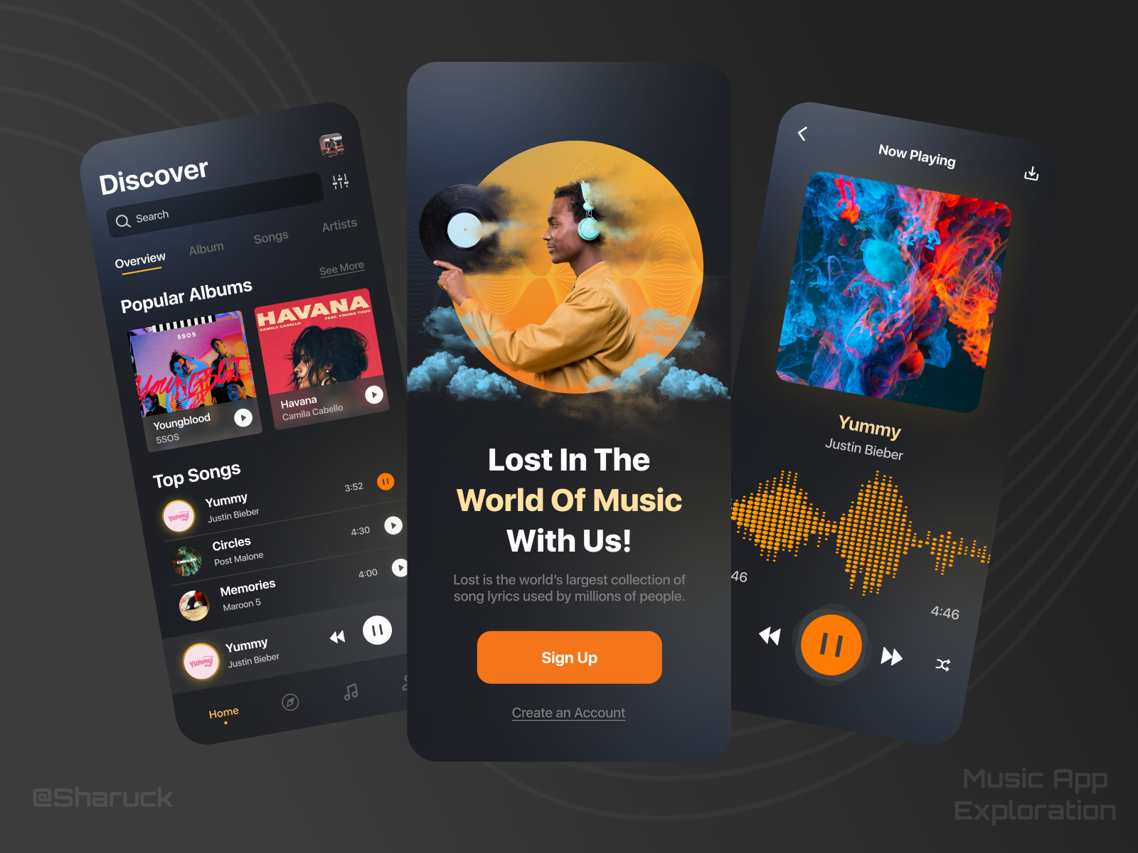 Lost - Music Streaming App Exploration by Sharuck on Dribbble