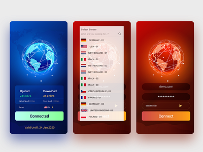 VPN App design app design flat illustration minimal typography ui vector vpn