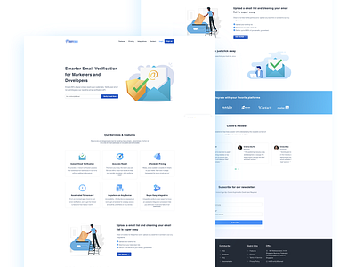 Mail Tester Web Homepage branding design flat illustration minimal typography ui ux website