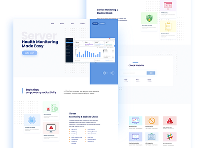 Server Health, Website, API Monitoring Web Application app branding design flat graphic design illustration minimal typography ui ux