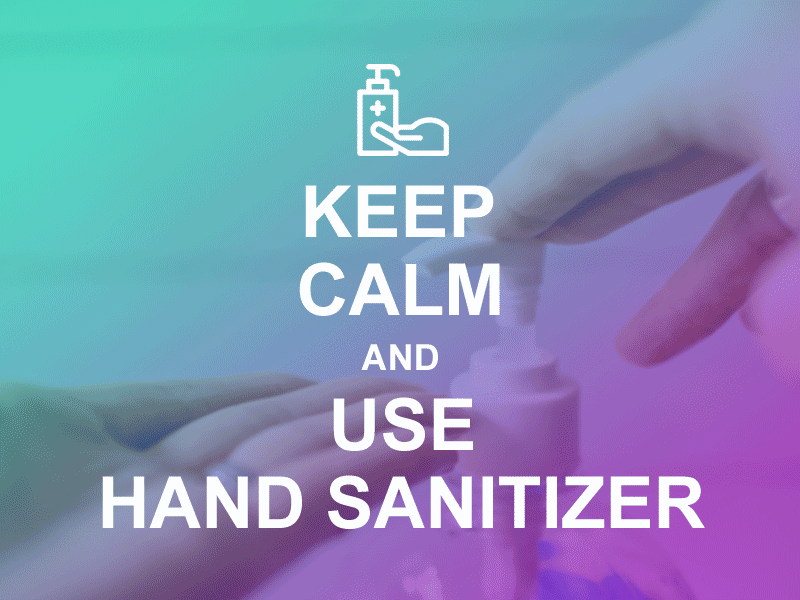 Keep Calm and Use Hand Sanitizer design gradient color photo photoshop typography vector