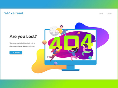 Pixelfeed Error Page 02 404 404 error page 404 page app design flat gradient color illustration vector vector artwork web