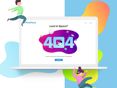 Pixelfeed 404 Error Page app branding design flat gradient color illustration vector vector artwork web