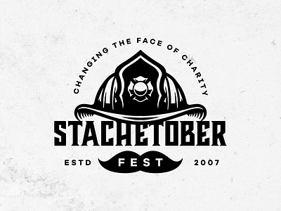 Stachetoberfest Logo firefighter firefighters illustration illustrator logo moustache typography