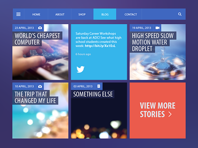 Blog/Magazine UI Kit flat metro ui web design website