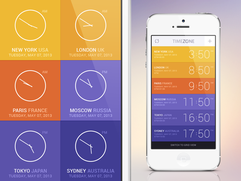 TimeZone App Concept by Raul Taciu on Dribbble