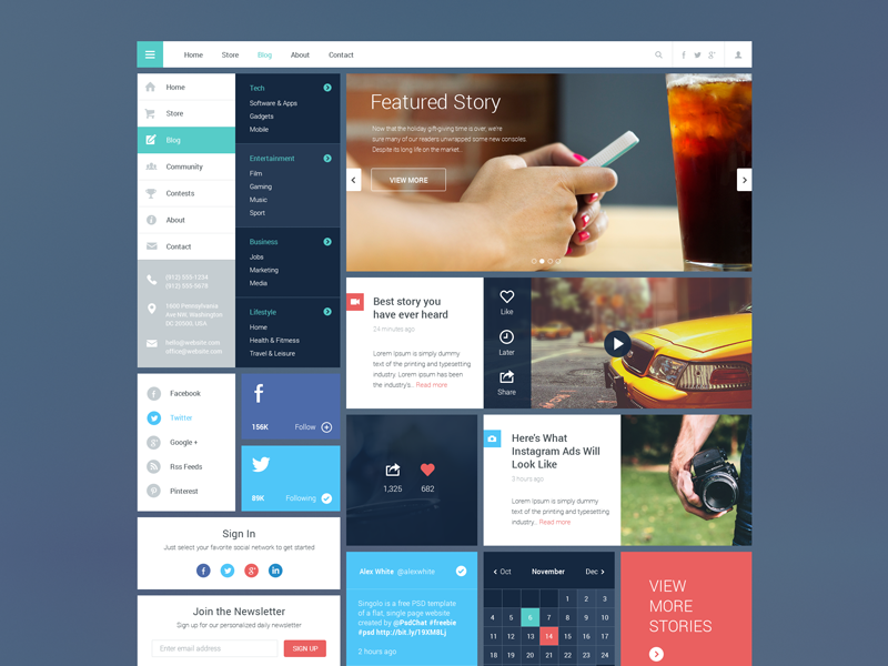 Blog/Magazine UI Kit #2 by Raul Taciu on Dribbble