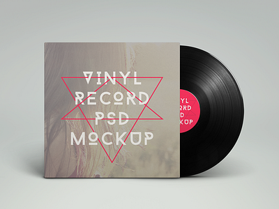 Vinyl Record PSD Mock-Up cover freebie label mock up photoshop psd record template vinyl