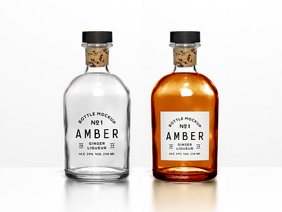 Bottle Mock-Up PSD bottle freebie label liqueur mock up psd