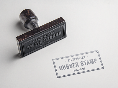 Rectangular Stamp Mock-up free freebie logo mark mock up psd stamp