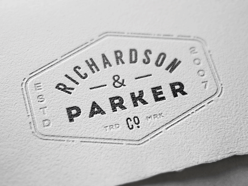 Manual Paper Letterpress badge letterpress logo mock up paper print psd template texture