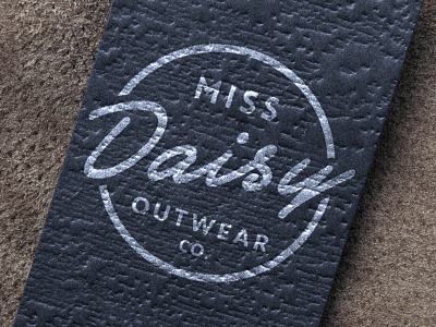 Miss Daisy badge branding dark logo mock up mockup psd tag texture