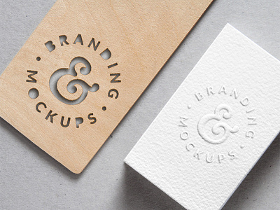 Cutout Wood & Embossed B-Card MockUp (Freebie) branding business card cutout download embossed free freebie identity logo mockup psd wood