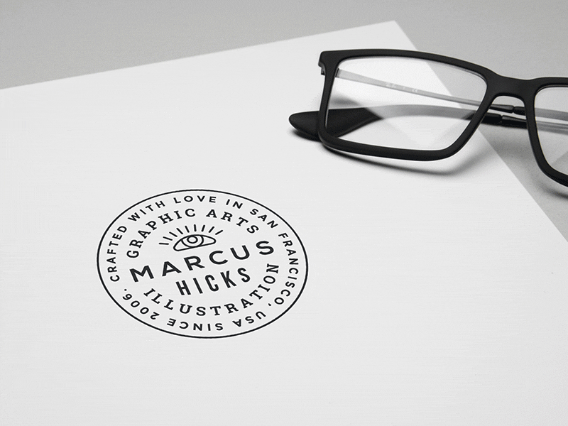 Logo Mock & Glasses badge designer glasses logo mock up monogram paper photoshop psd