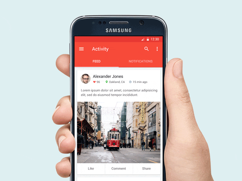 Download Samsung Galaxy S6 in Hand Mockup by Raul Taciu on Dribbble